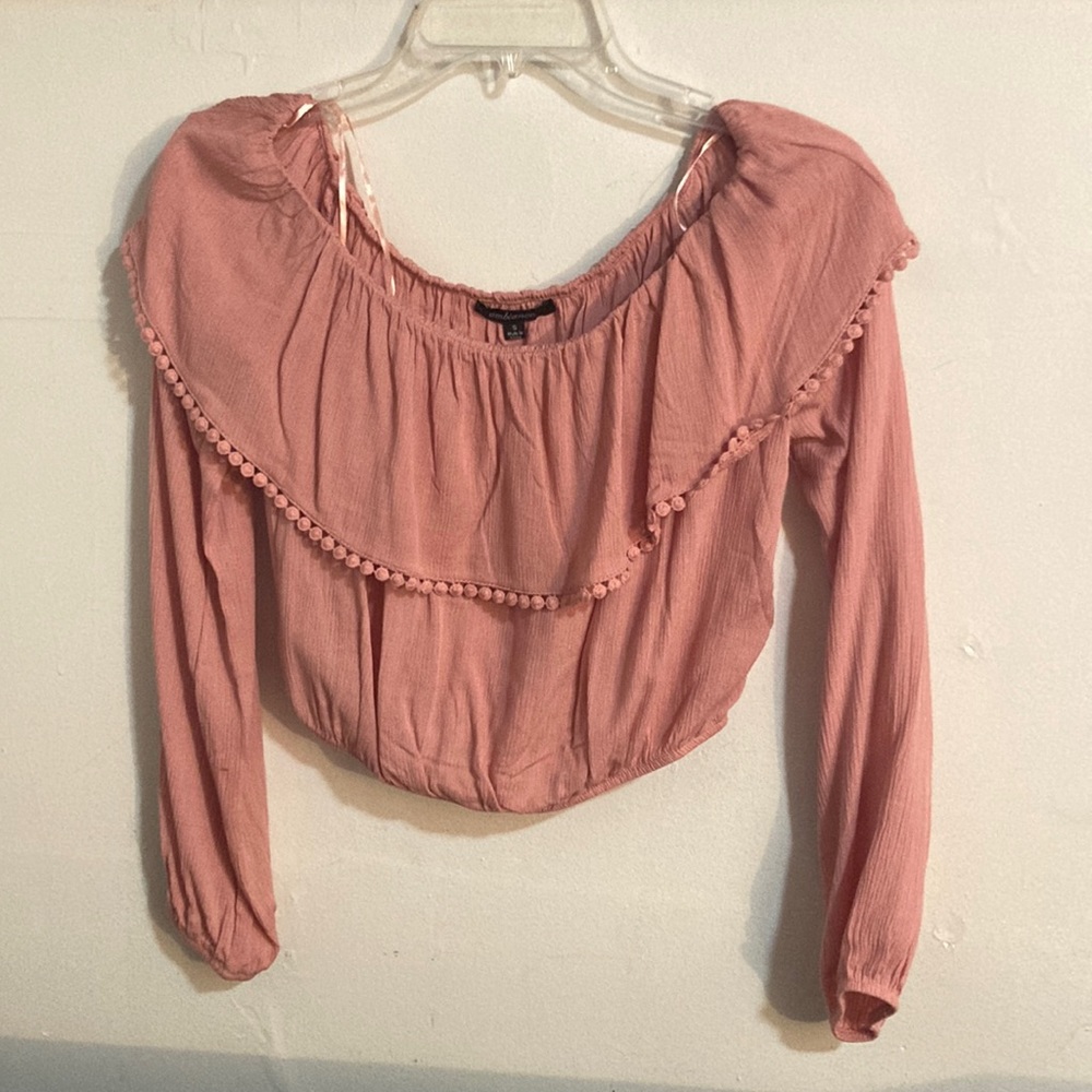 Cropped off the shoulder top